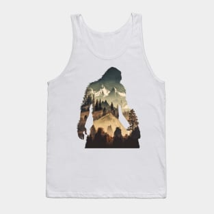 Sasquatch Bigfoot Hairy Man Sticker Tank Top